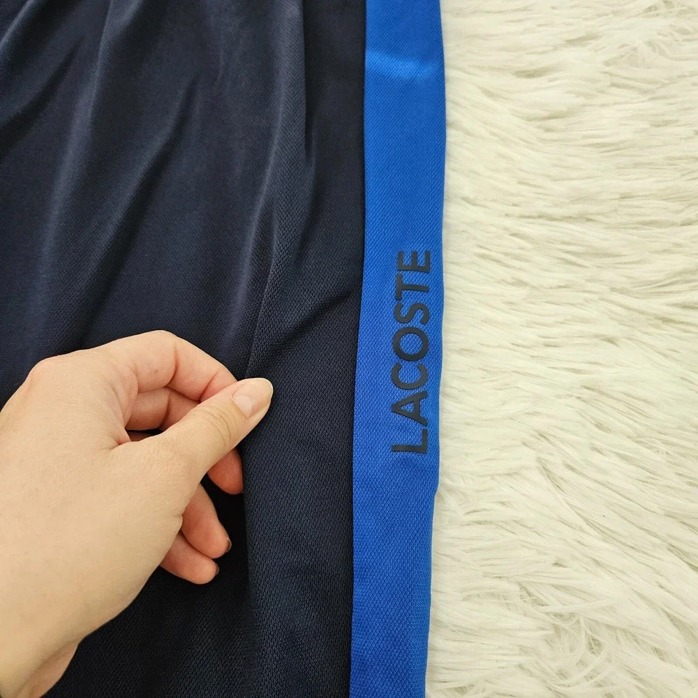 Lacoste Sport Mens Track Pants Navy Blue Royal‎ Stripe Joggers 2XL Drawstring